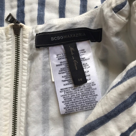 BCBGMAXAZRIA Womens Yousra Peplum Dress Striped Size 6 - Picture 6 of 7